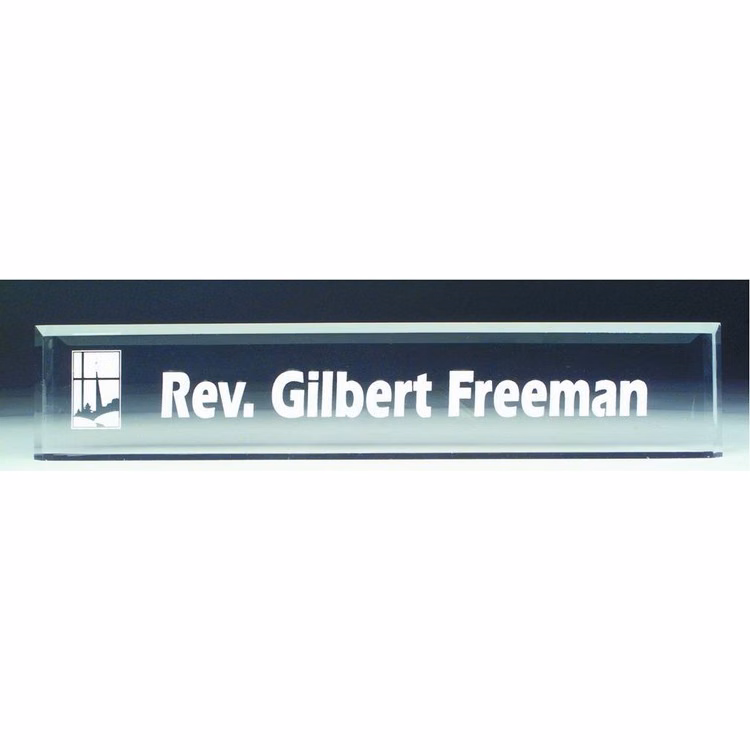 2" x 10" Clear Acrylic Name Bar.