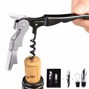 Wine Bottle Opener With Corkscrew And Pourer Multifunctional