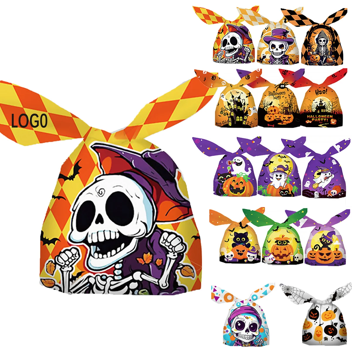50pcs Halloween Candy Bags PEVA Trick Or Treat Party Favor 1