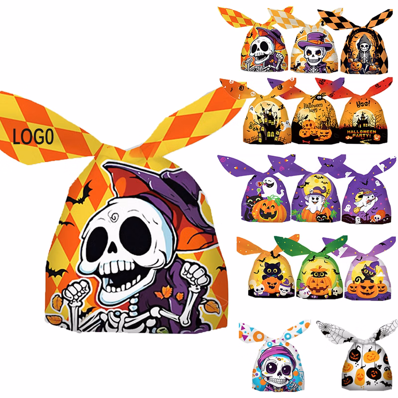 50pcs Halloween Candy Bags PEVA Trick Or Treat Party Favor