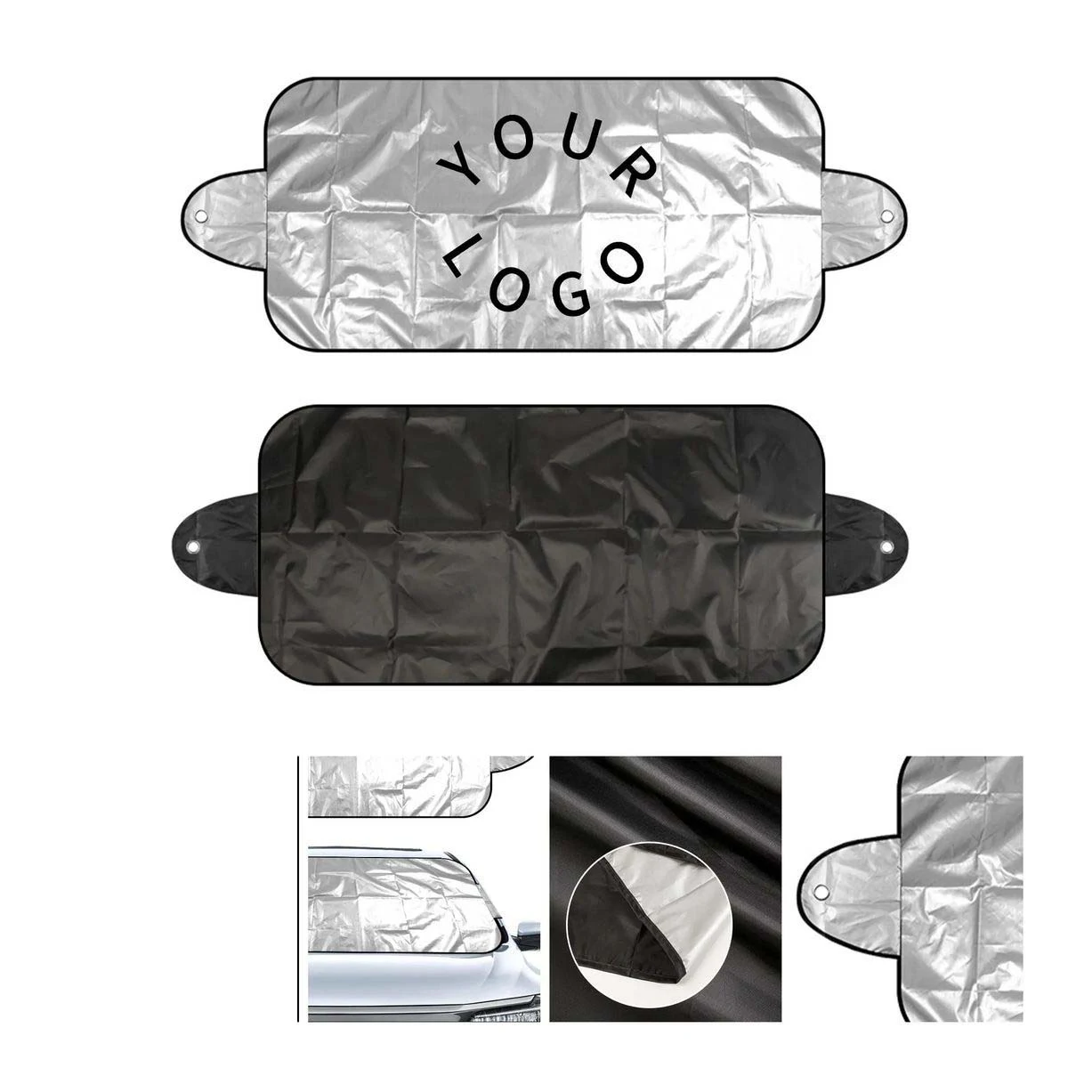 Silver Adhesive Windshield Sunshade 1