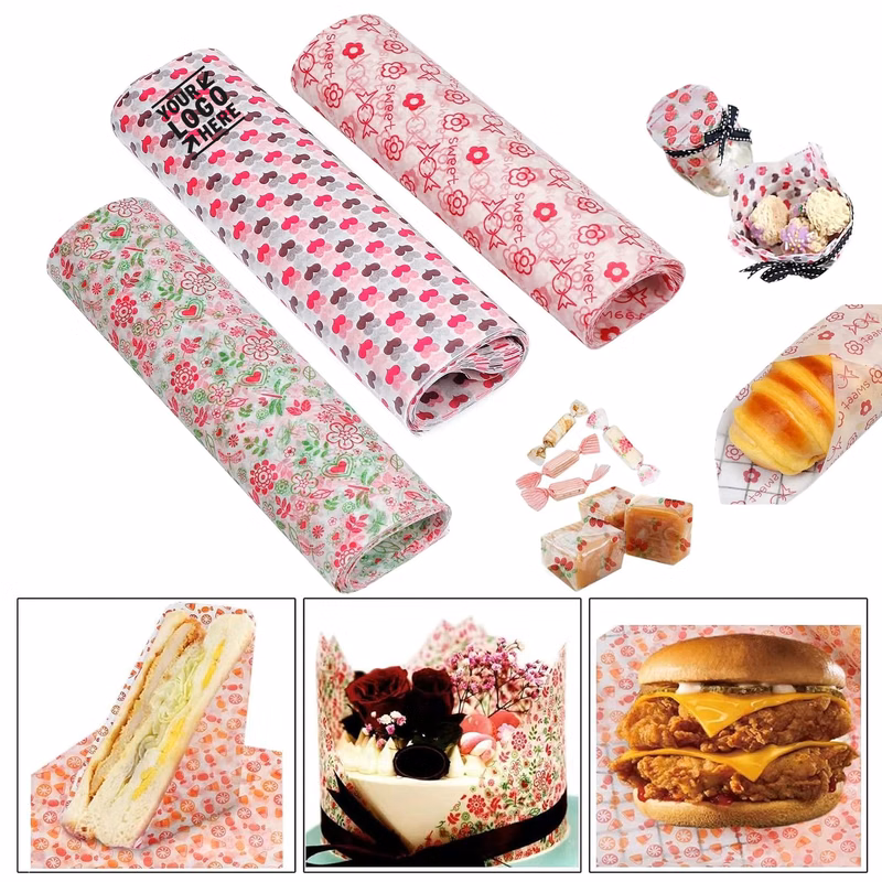 Patterned Wax Food Picnic Greaseproof Waterproof Dry Hamburger Paper