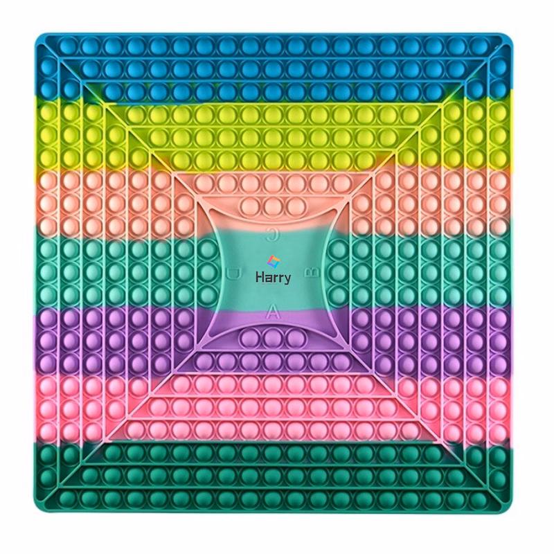 Square Silicone Push Pop Bubble Chess Board with Dice