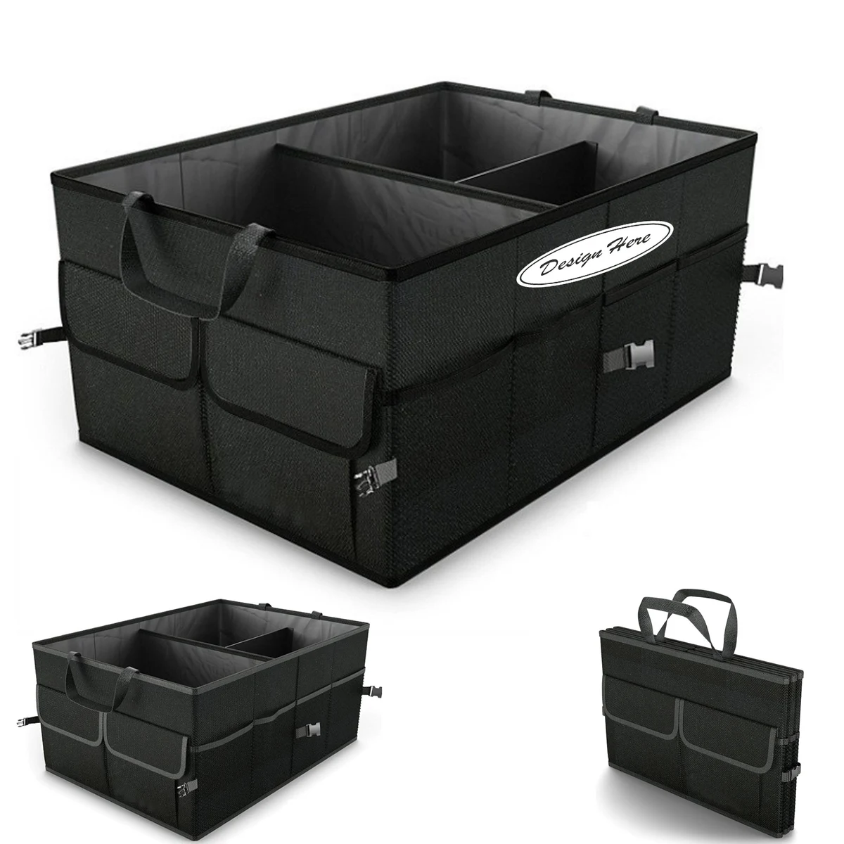 Car Trunk Organizer Collapsible Cargo Storage Organizer with Strap Handle 1