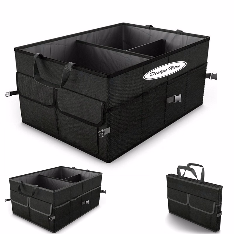 Car Trunk Organizer Collapsible Cargo Storage Organizer with Strap Handle