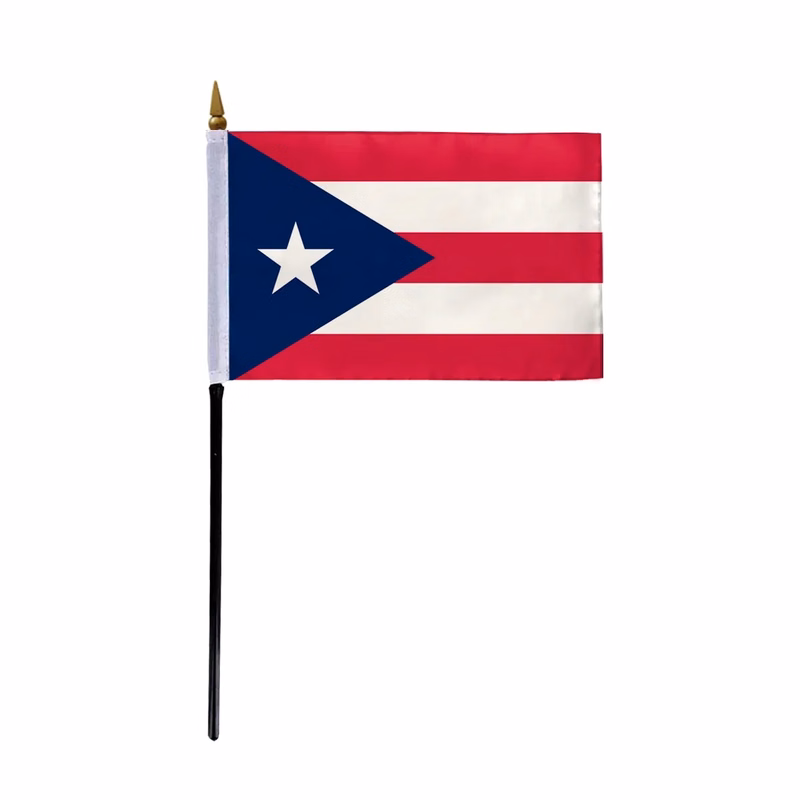 4"x6" & 12"x18'' Puerto Rico ePoly Printed Stick Flags