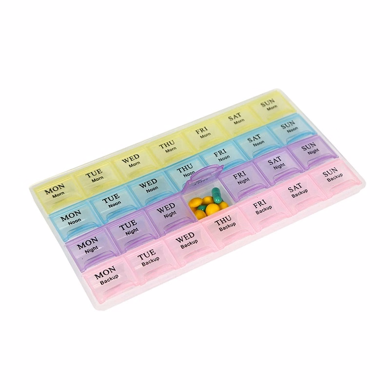 Weekly Medicine Box Pill Organizer 4 Times a Day