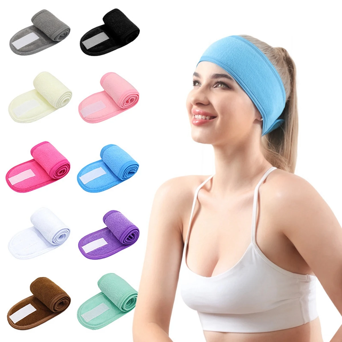 Washable Facial Band Elastic Makeup Headband 1