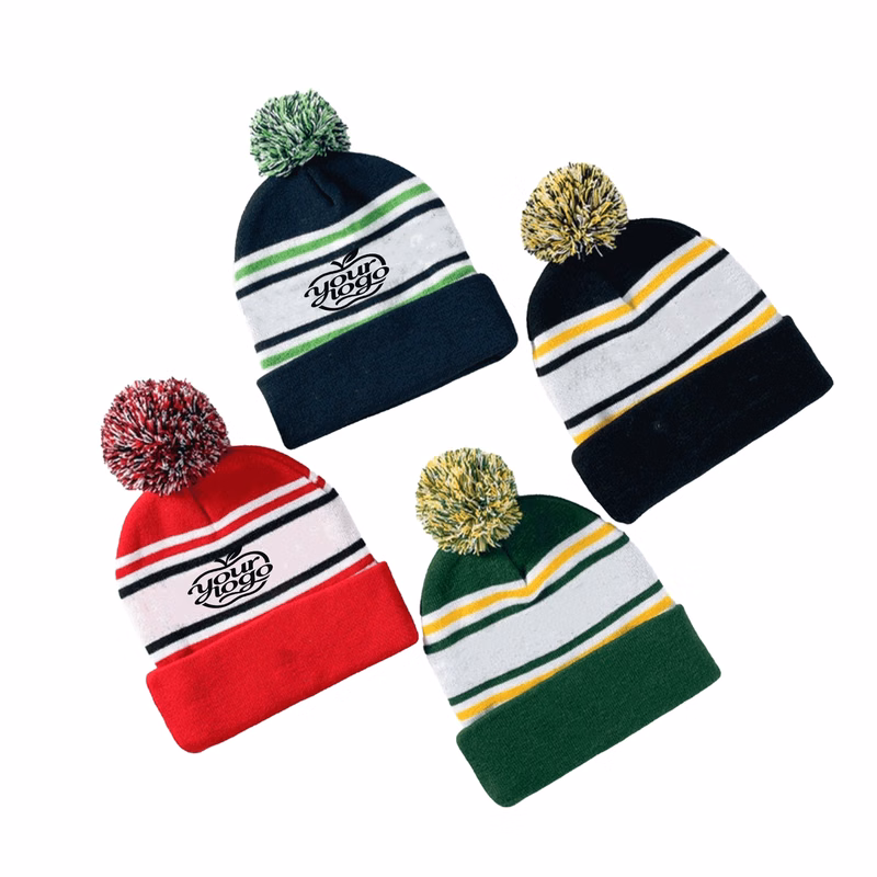 Embroidered Jacquard Thermal Cap for Cold Weather