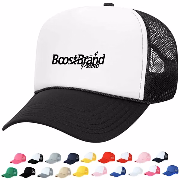 Custom Canvas Foam Front Mesh Back Trucker Hat — Structured Premium Branding Cap