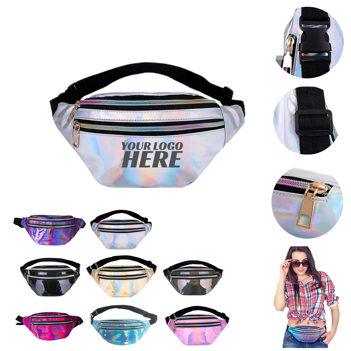 Laser Belt Bag Metallic Color Hip Bag 1