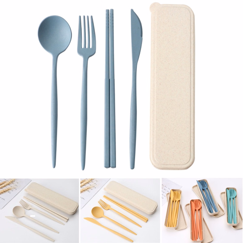 Portable Wheat Straw Utensils Set