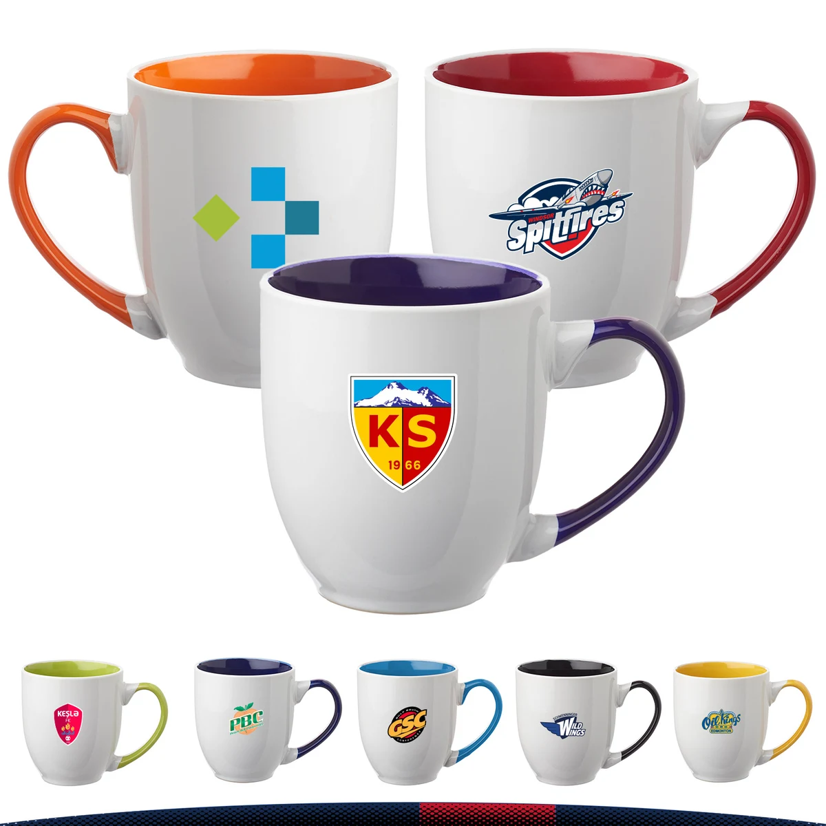 16 oz. Two-Tone Ceramic Coffee Mugs 1