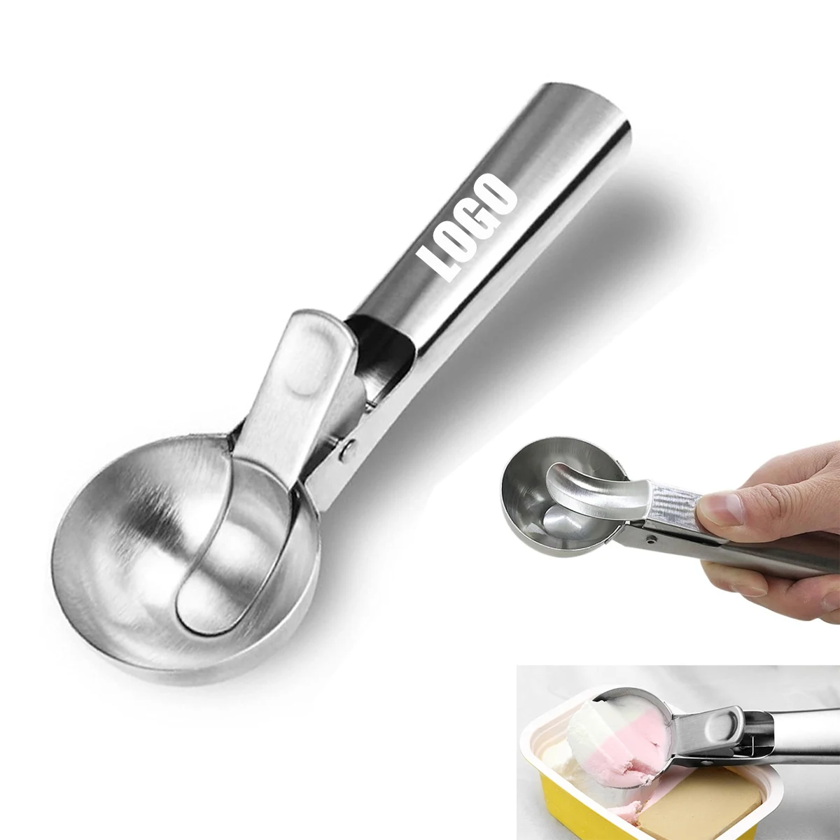 Ejected Stainless Steel Ice Cream Spoon 1