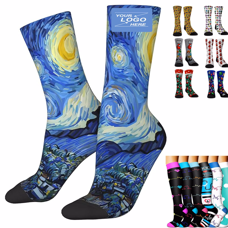 Customizable Fun Colorful Print Novelty Socks Gift