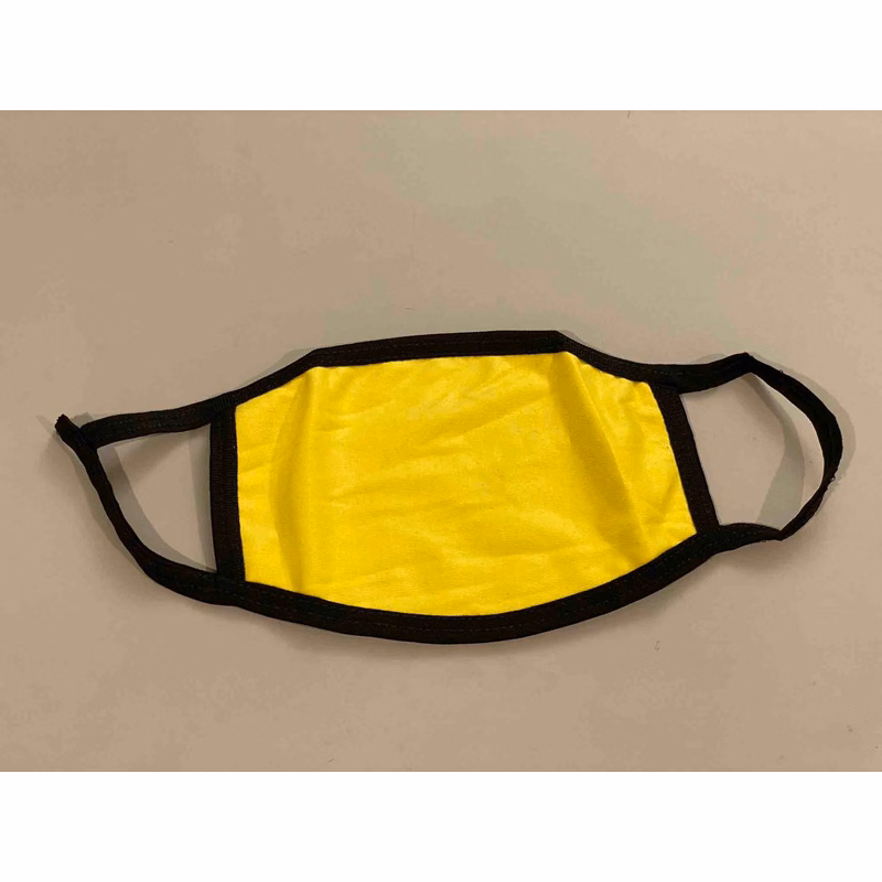 Yellow Cotton Face Mask (Black Ear Loops)