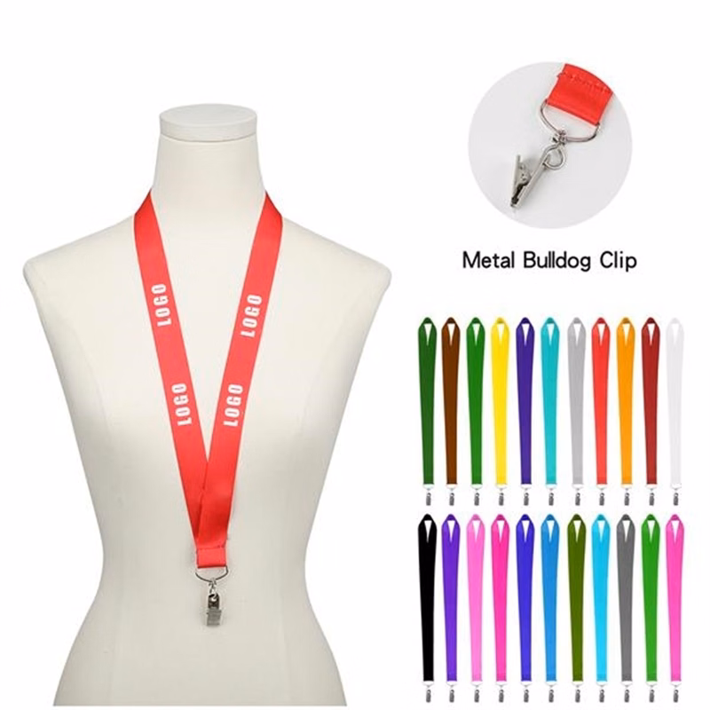 3/4" Heat Transfer Lanyard With Bulldog Clip