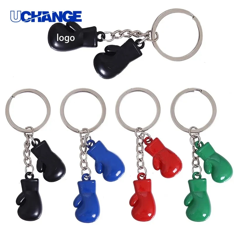 Boxing Gloves Shape Keychain Sports Theme Decorative Pendant 1