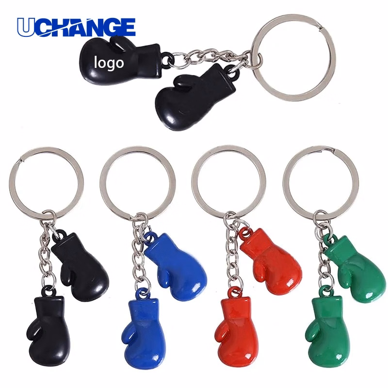 Boxing Gloves Shape Keychain Sports Theme Decorative Pendant