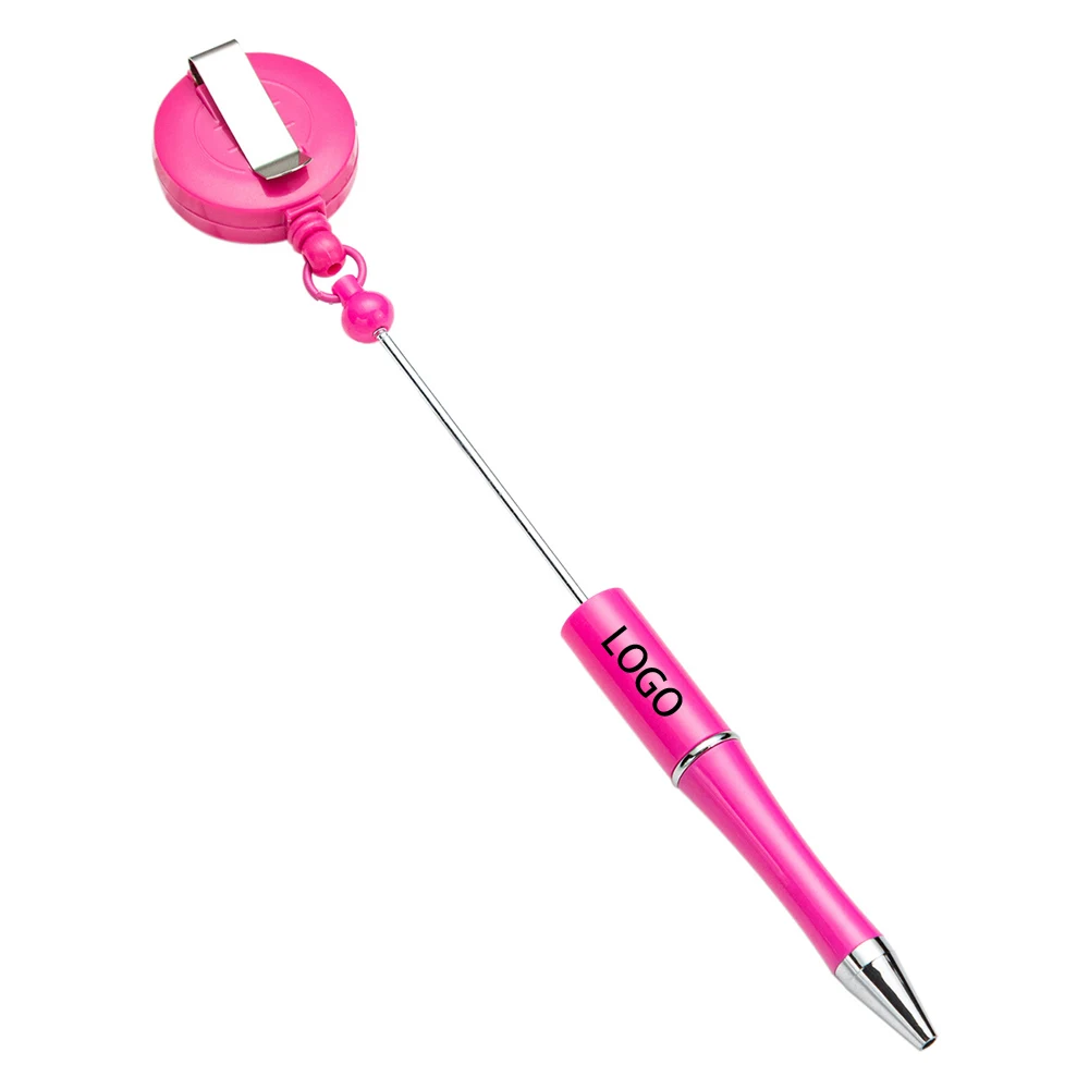 Easy Pull Buckle Ballpoint Plastic DIY Beadable Pen 1