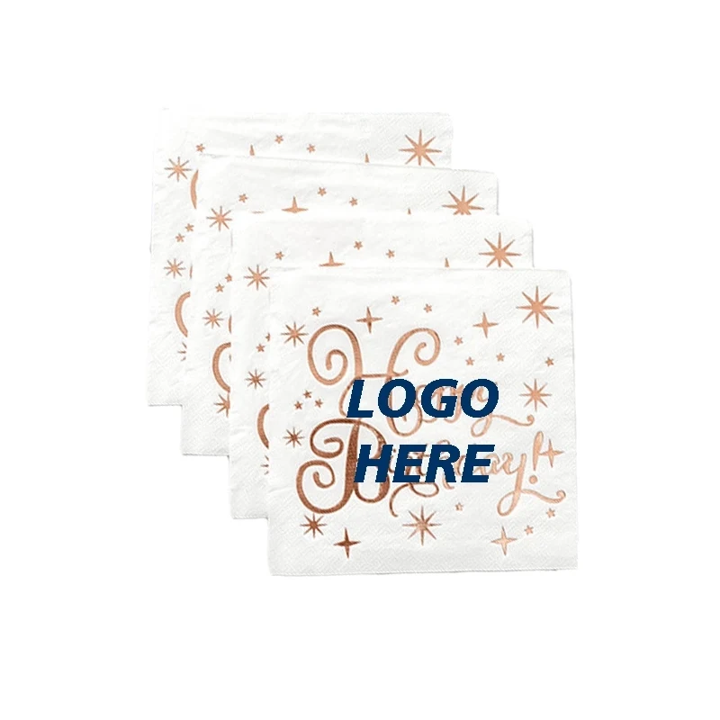 Custom Gold Stamping Disposable Paper Napkins 1