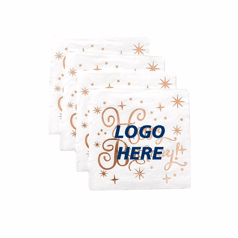 Custom Gold Stamping Disposable Paper Napkins