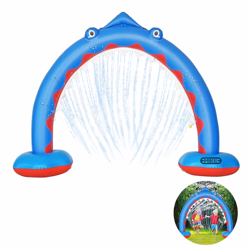 Inflatable shark spray arch