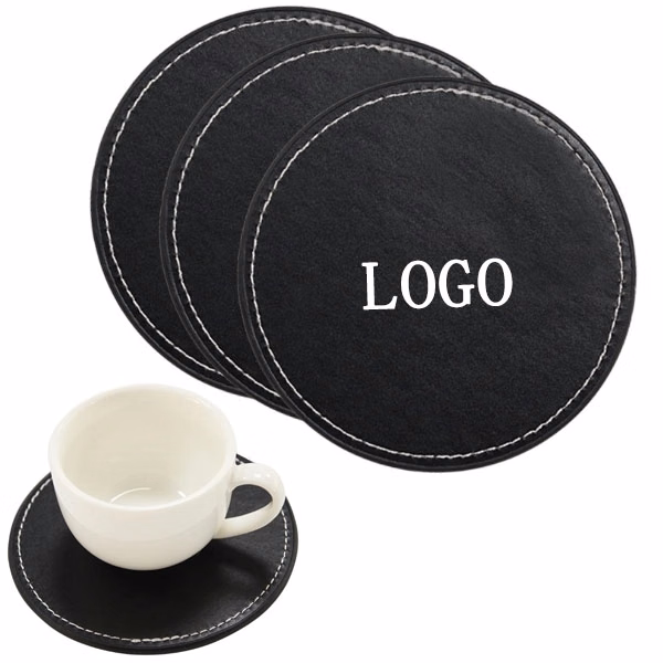 Round PU Leather Coasters