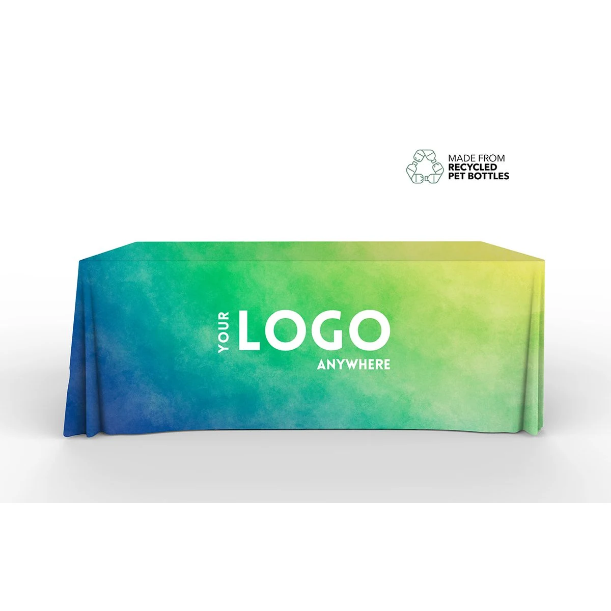 Recycled Fabric - 8' Overall, 4 Sided, Full Color Print Table Cover - FREE SHIPPING 1