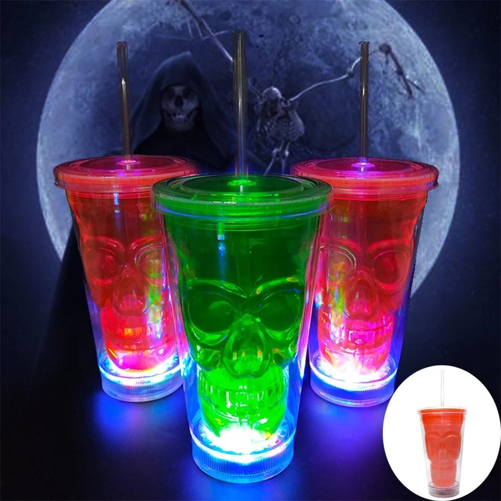 16oz Plastic Led Light Up Tumbler w/ Straw 1