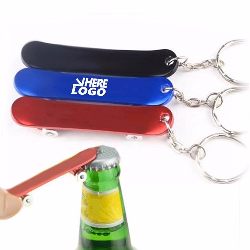 MOQ 20 Skateboard Shape Bottle Opener Keychain