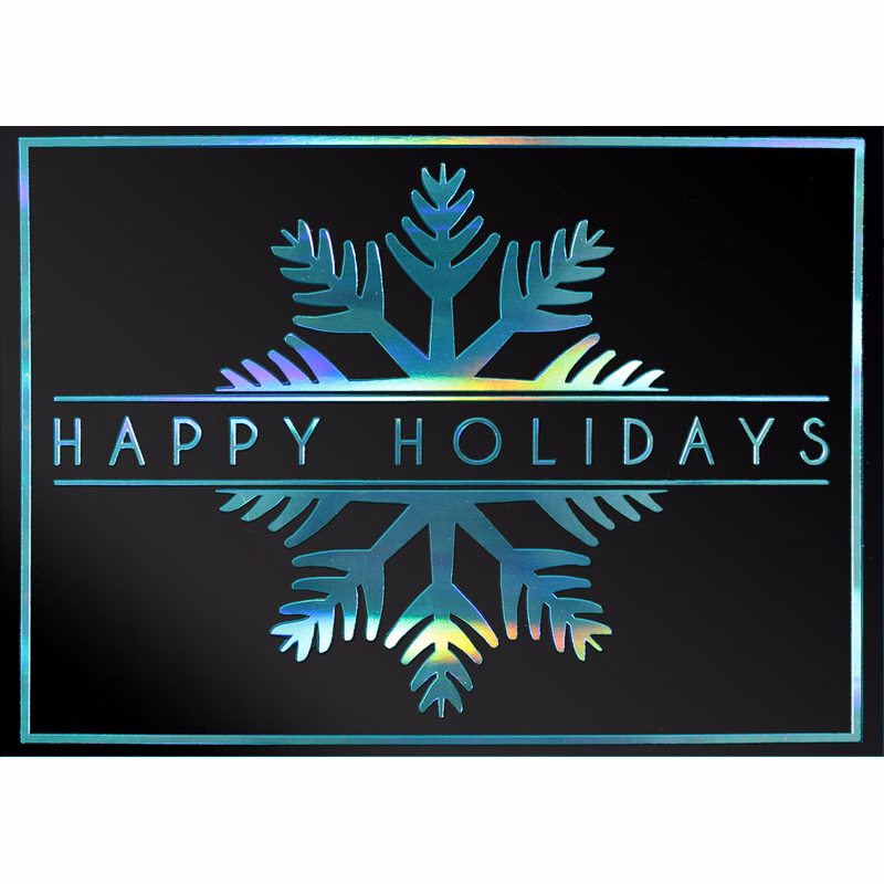 Classic Blue Snowflake Holiday Greeting Card