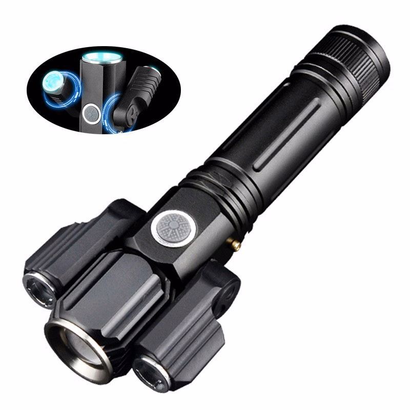 Three Head Rechargeable LED Flashlight