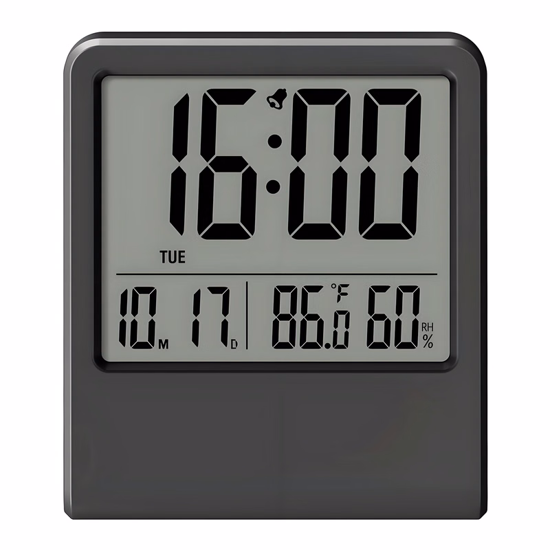 Ultra-Thin Indoor Digital Thermometer with Humidity Display, Magnetic Stand, Date, Time, Weekday.