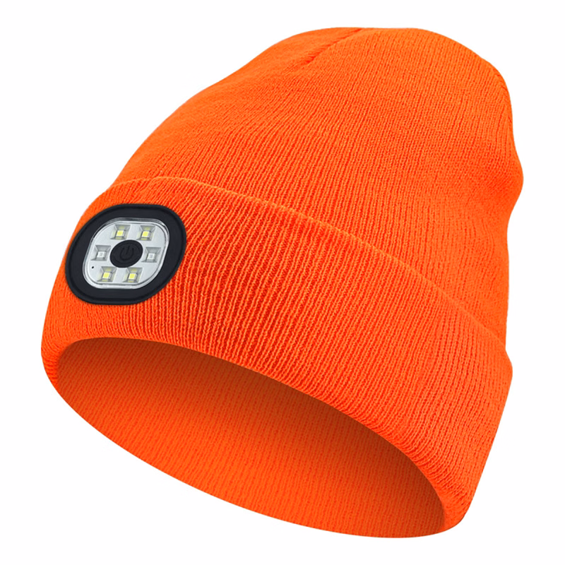 Acrylic Knit Beanie With Rechargeable LED Light 7.87" x 8.6" x 2"