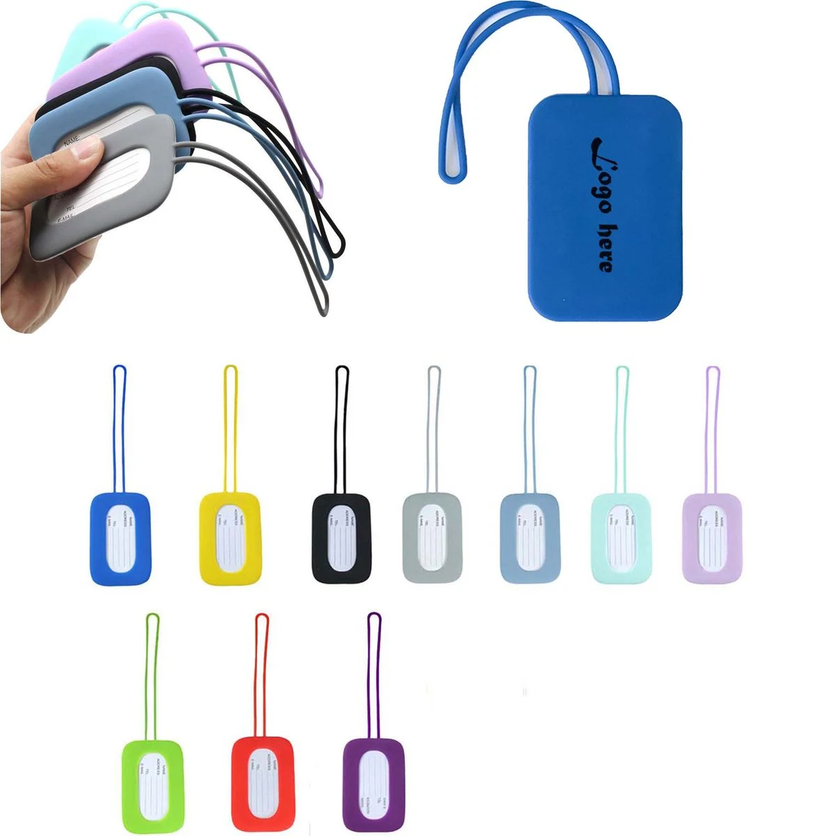Silicone Baggage Luggage Tag with Name ID Card 1