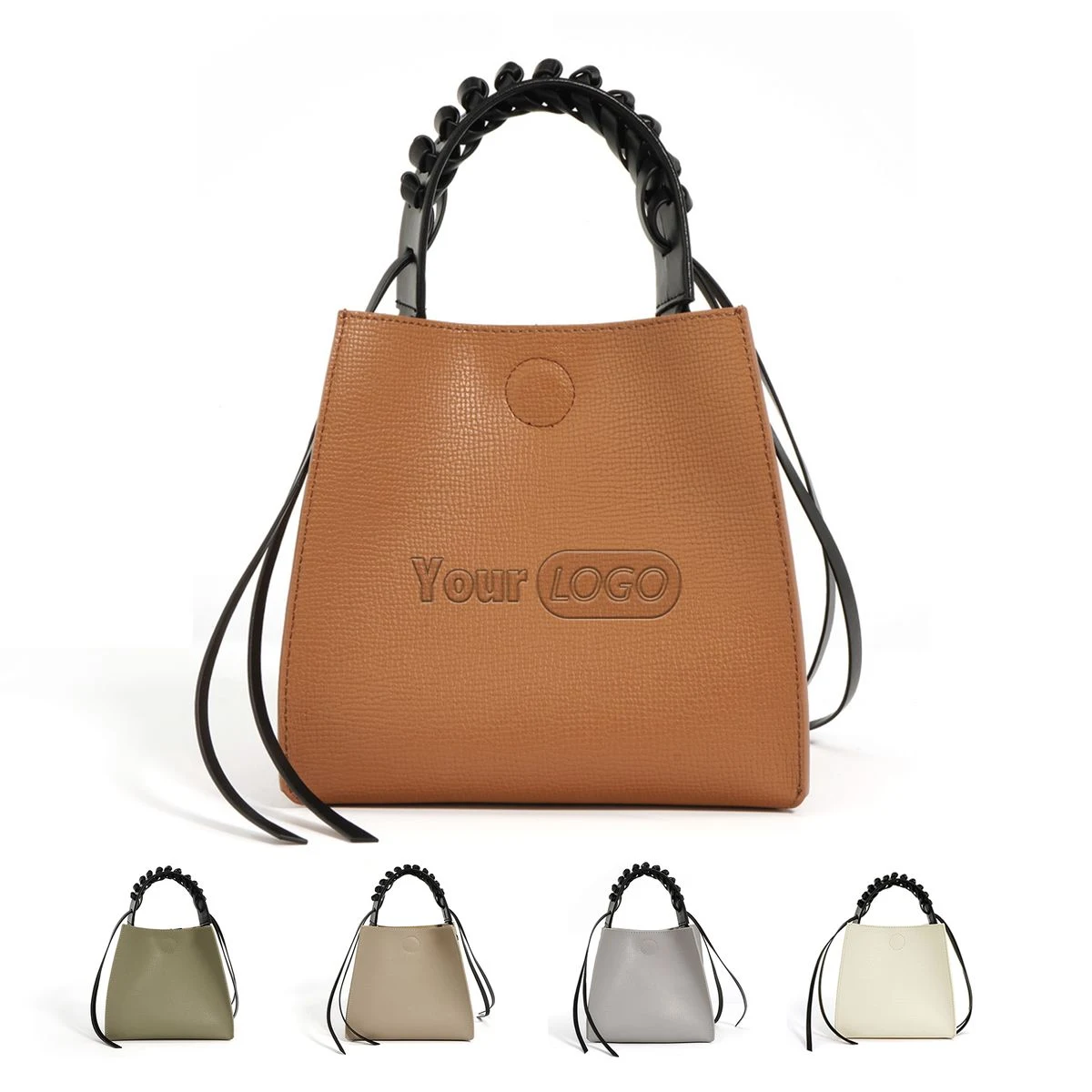 Genuine Leather Vintage hand-held cross-body tote bag 1