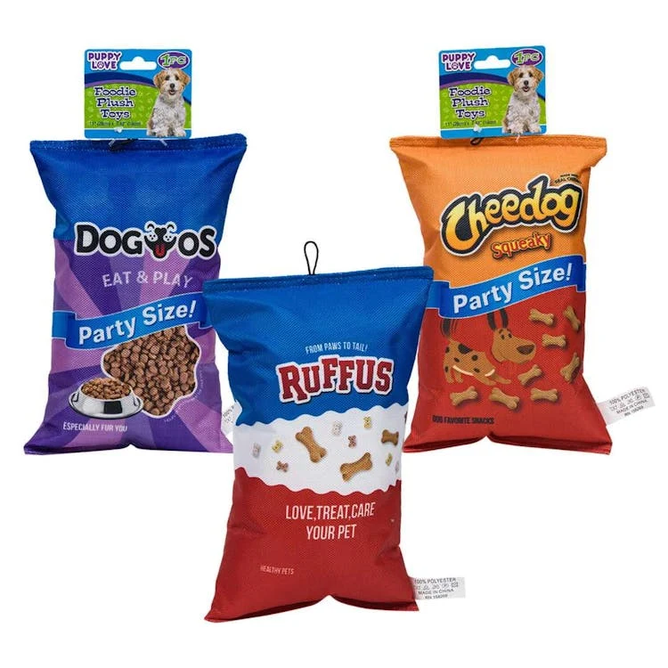 Chip Bags Pet Toys - 3 Assorted Designs 1