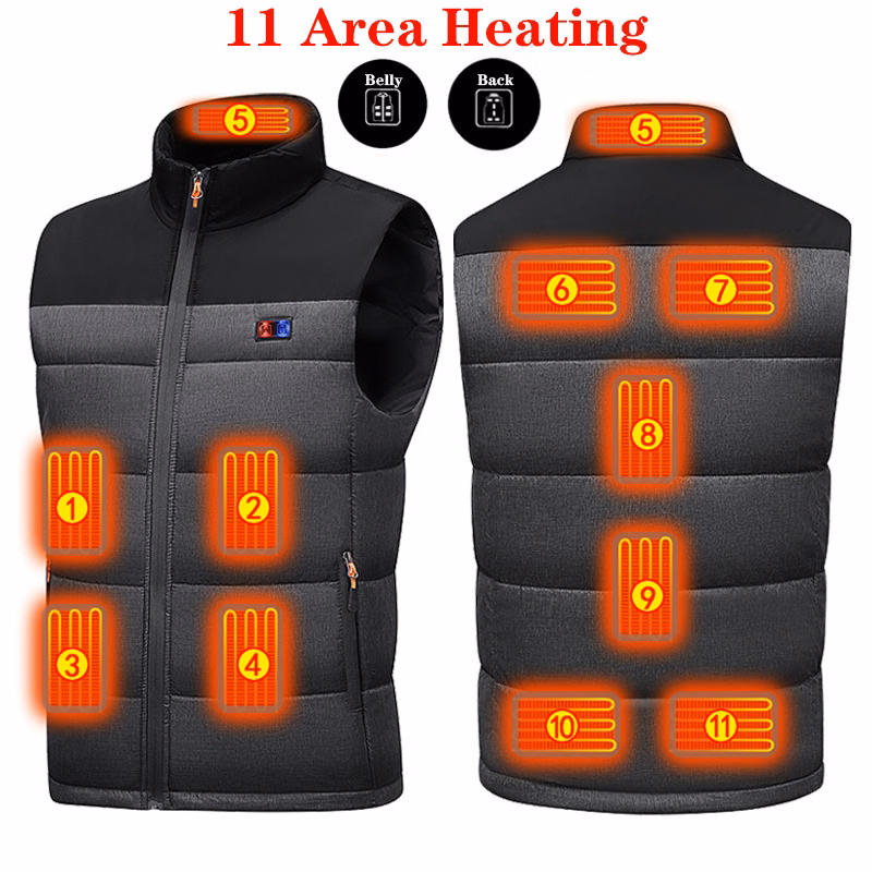 11 Areas Heated Vest w/ Two Button
