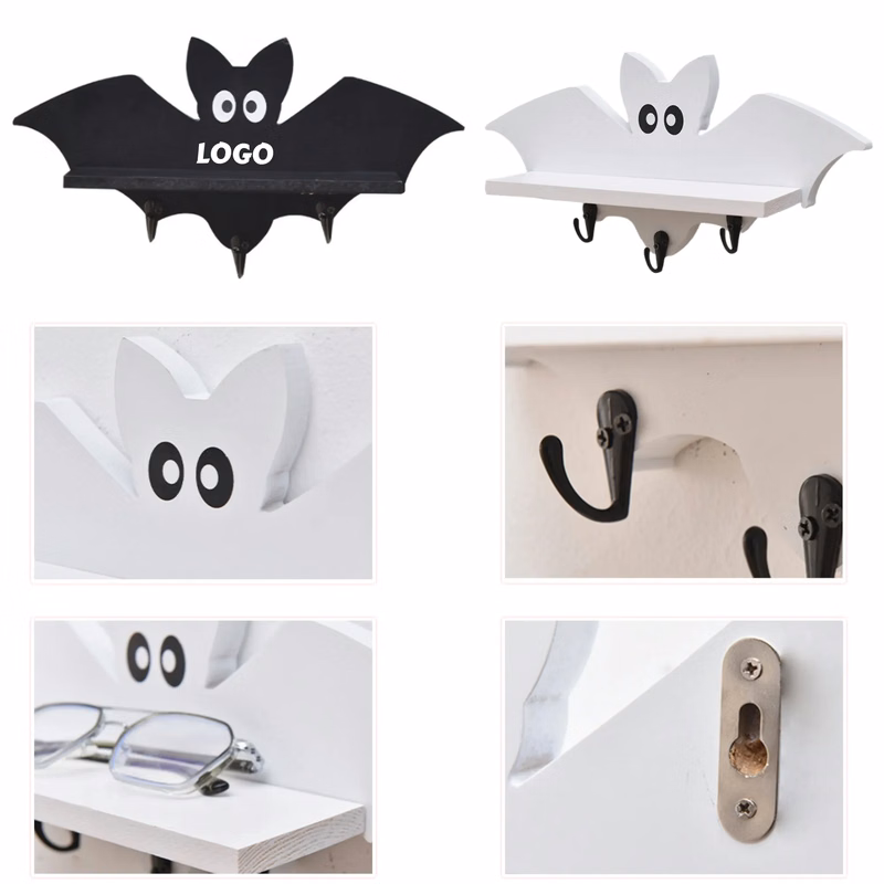 Bat Shape Wood Shelf Wall Mount