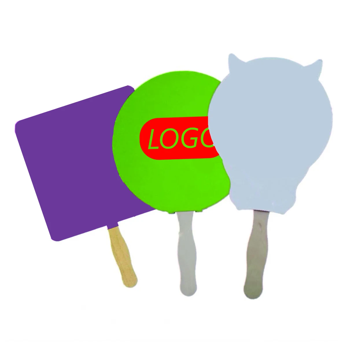 Eco-friendly Paper Fan With Wooden Handle Full Color 1
