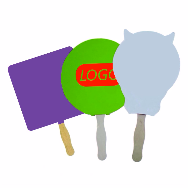 Eco-friendly Paper Fan With Wooden Handle Full Color