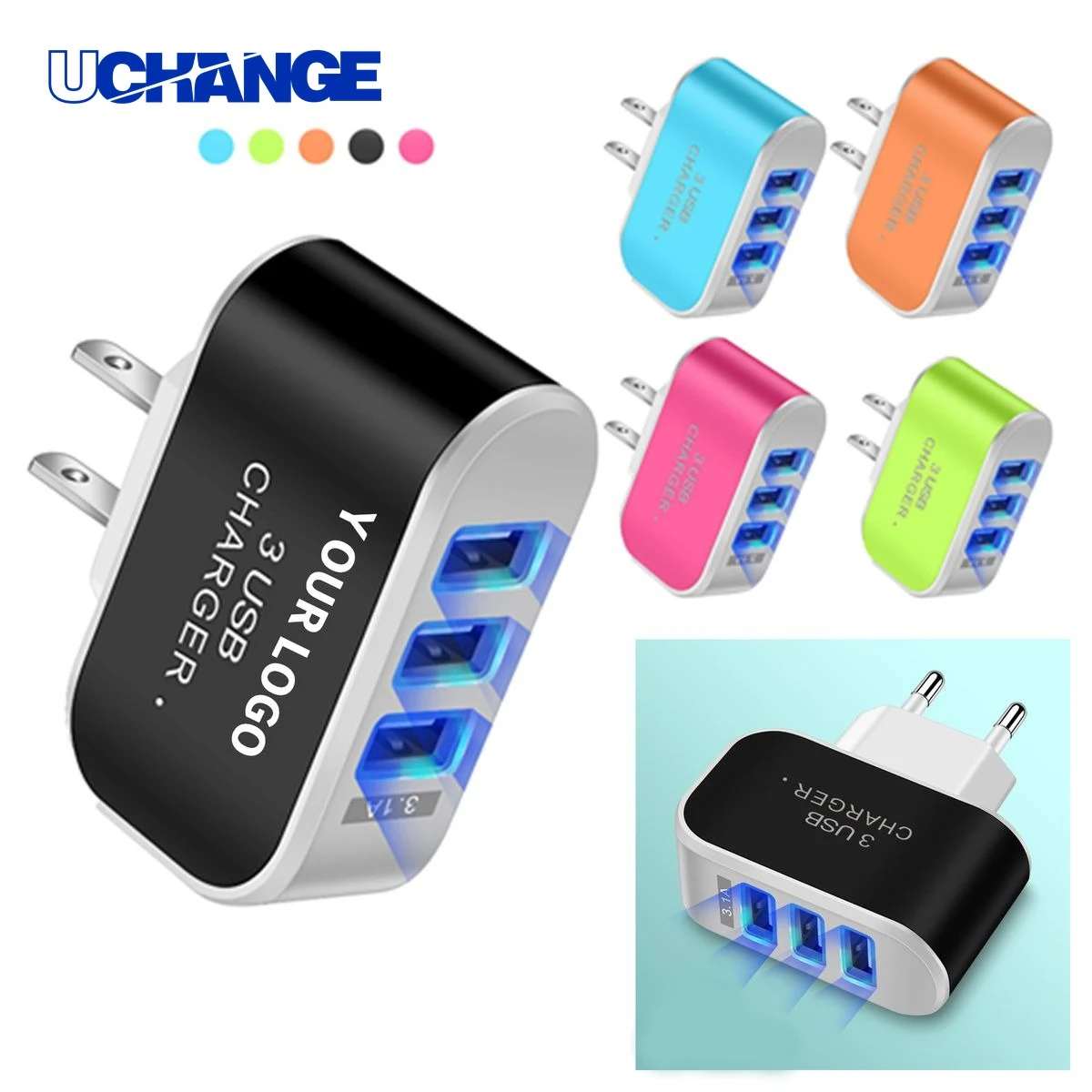 Three Port Wall Charger 1