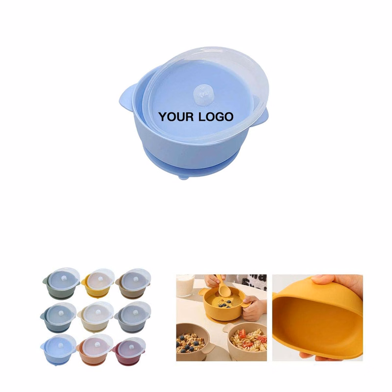 Silicone Baby Bowl Leakproof Lid Suction Base