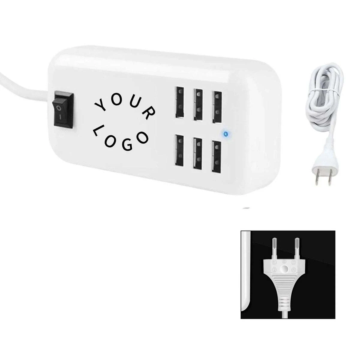 Universal 6 Port USB Charging Station with Power Cord 1