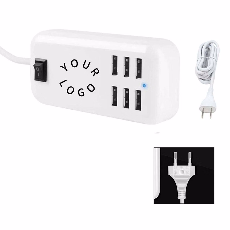 Universal 6 Port USB Charging Station with Power Cord