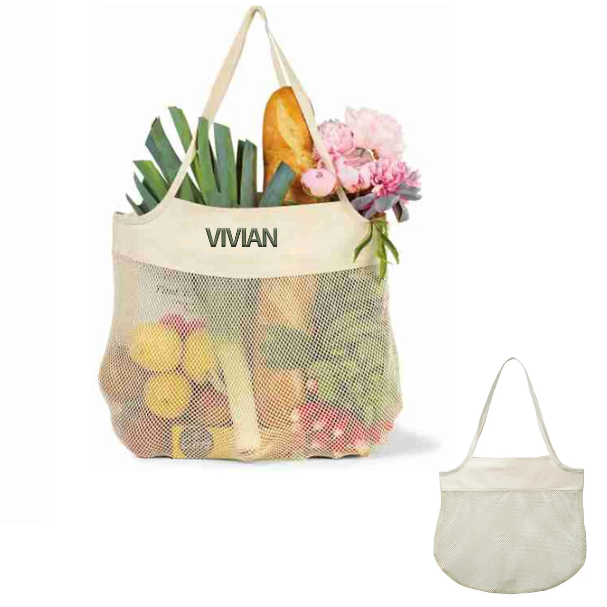 Cotton Market Mesh Bag, custom tote bag with logo imprint 1