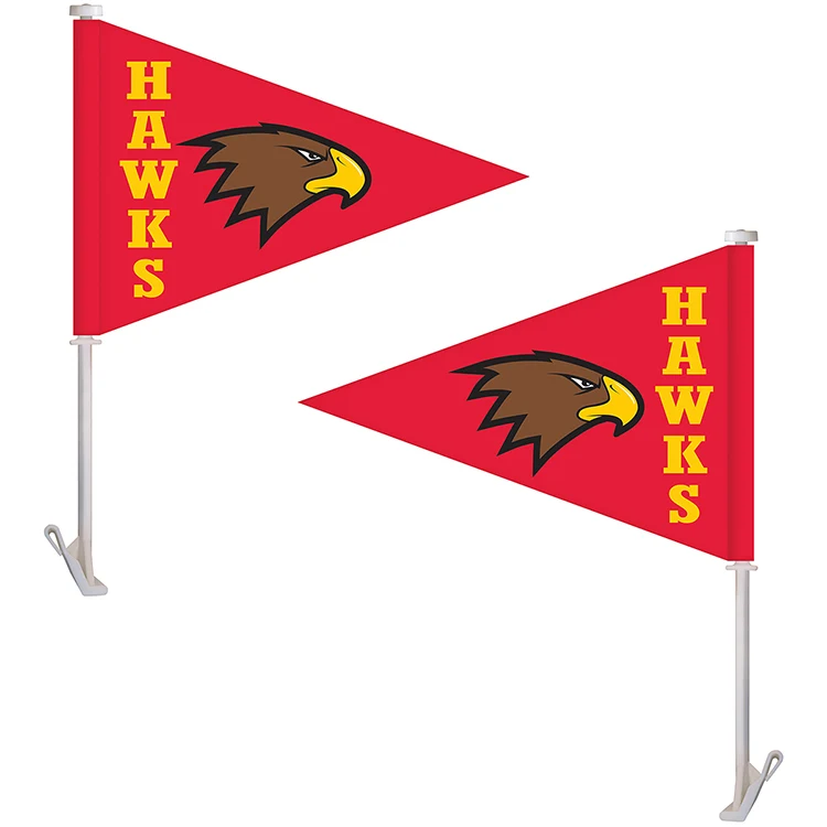 11.5" x 15" Double Sided Pennant Style Custom Car Flag 1