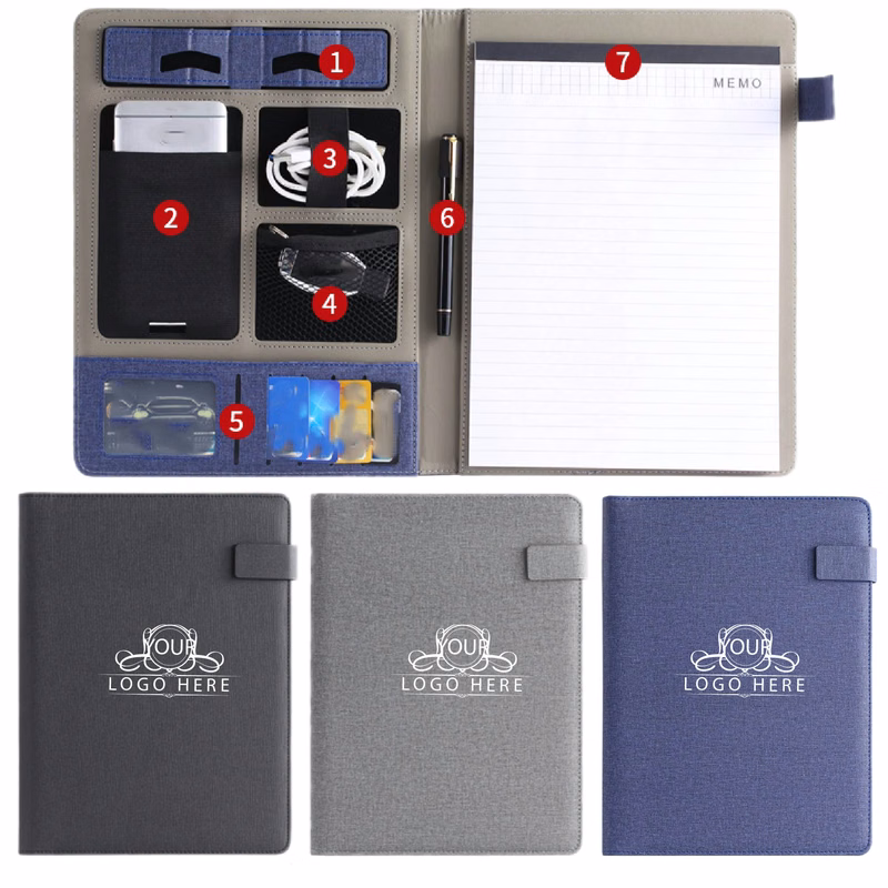 Tech Portfolio w/Power Bank & Wireless Charger