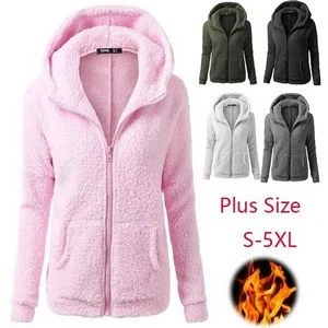 Women Fuzzy Fleece Jacket 1